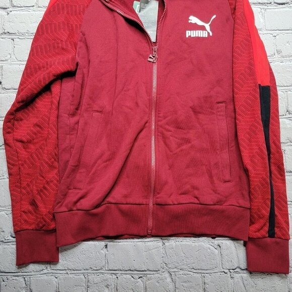 Puma T7 Track Jacket Rhubarb Repeat Logo Full Zip NWT Size S - Picture 3 of 13